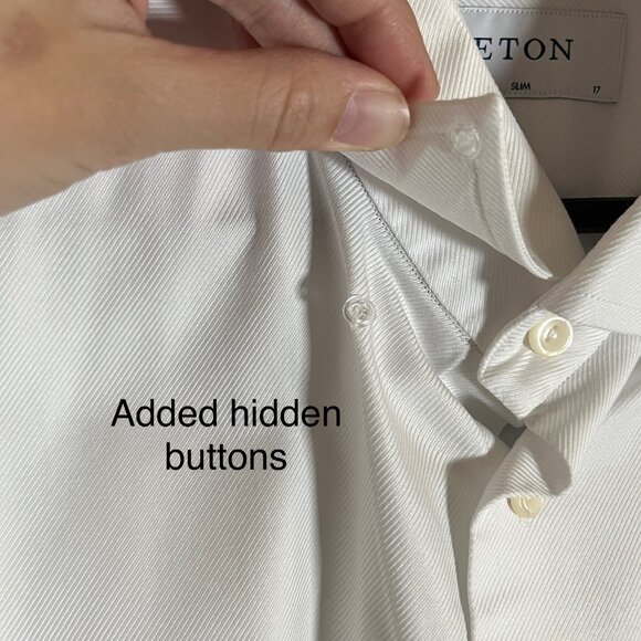 Eton Slim Fit Cotton Button Up Dress Shirt - Men's Size 43/17 - White - Picture 3 of 12